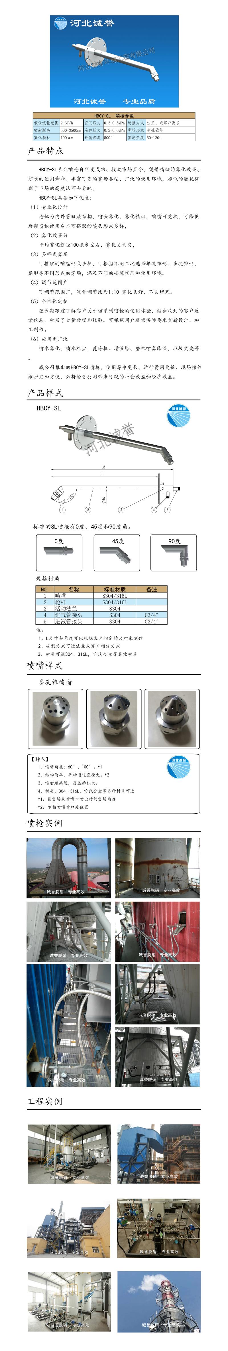 雙流體噴槍、保護套、噴槍參數、材質尺寸、流量分布圖、扇形空心錐俯視圖介紹，以及雙流體噴槍霧化視頻展示和工程案例介紹